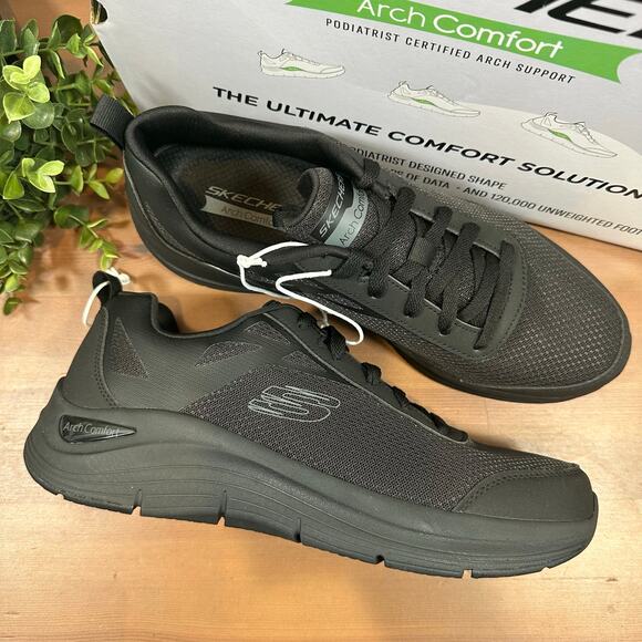 Skechers Men's Arch Comfort Sneakers Black Size 11 - Picture 1 of 8